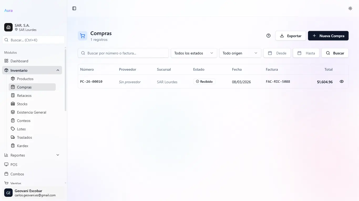 Aura ERP Compras