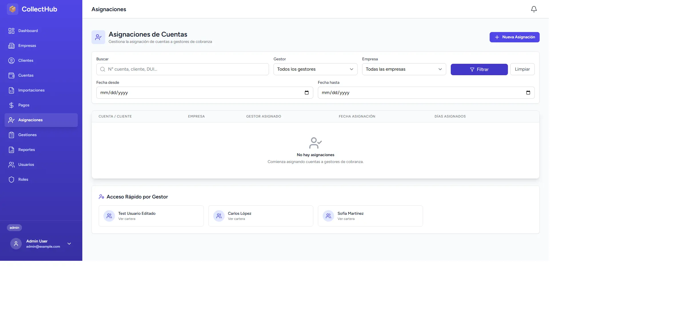 CollectHub Asignaciones